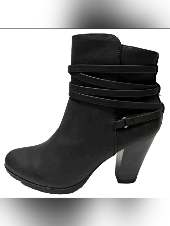 White Mountain Shoes - WHITE MOUNTAIN Women's Spade Heeled, Lug Sole, Wrapped  Ankle Booties